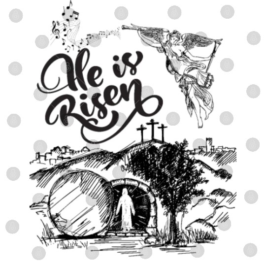 He Is Risen- Black Drawing Angel HD Digital Files