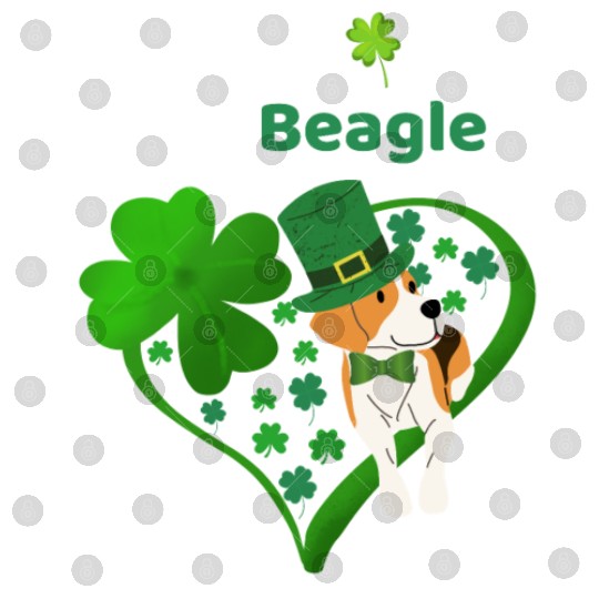 Irish Shamrock St Patrick's Day Beagle Cool Digital Files