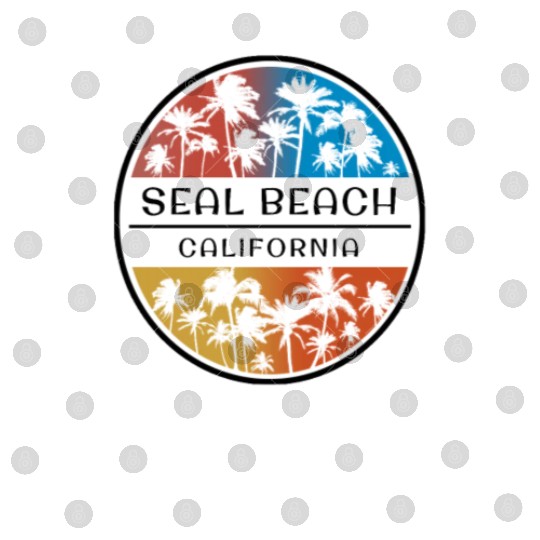Seal Beach California Palm Tree Stylish Vacation Digital Files