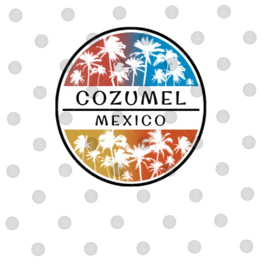 Cozumel Mexico Palm Tree Stylish Vacation Souvenir Digital Files