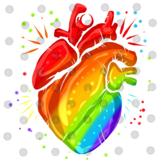 Colorful Real Heart Lgbtq Gay Lesbian Pride Month Digital Files