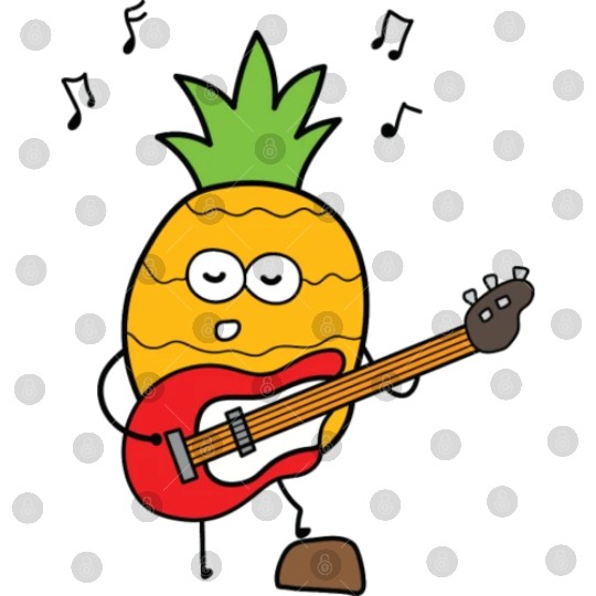 Funny Pineapple Playing Guitar Digital Files