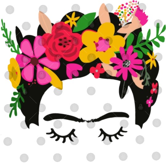 Frida Kahlo Illustration Floral Boho Style Mexican Digital Files