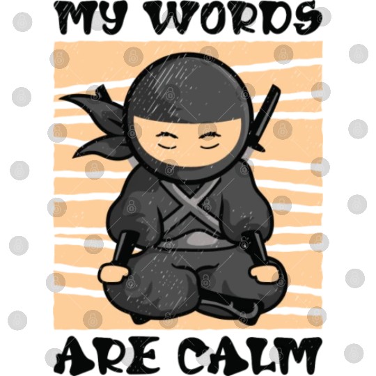Serenity Ninja Fan Calm Yoga Lover Peaceful Digital Files