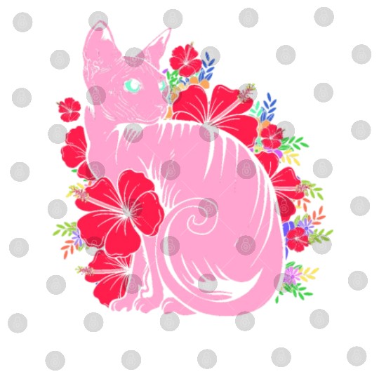 Cat Owner Pet Kitten Sphynx Cat With Flowers Digital Files