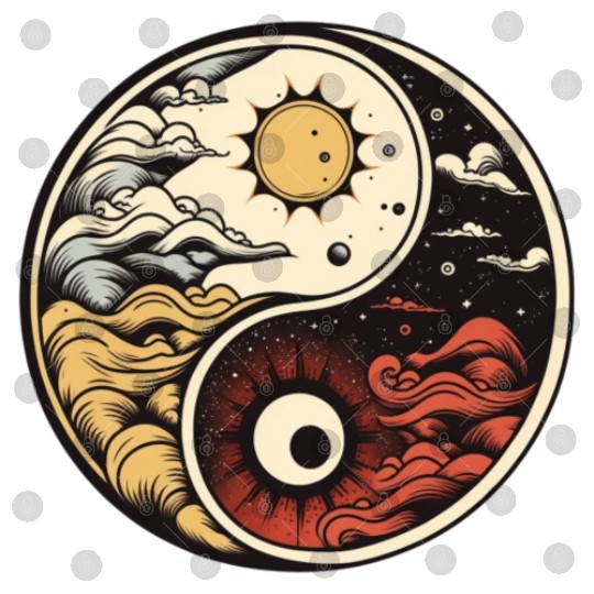 Sun and moon yin yang Digital Files