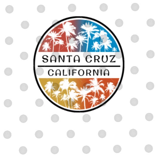 Santa Cruz California Palm Tree Stylish Vacation Digital Files