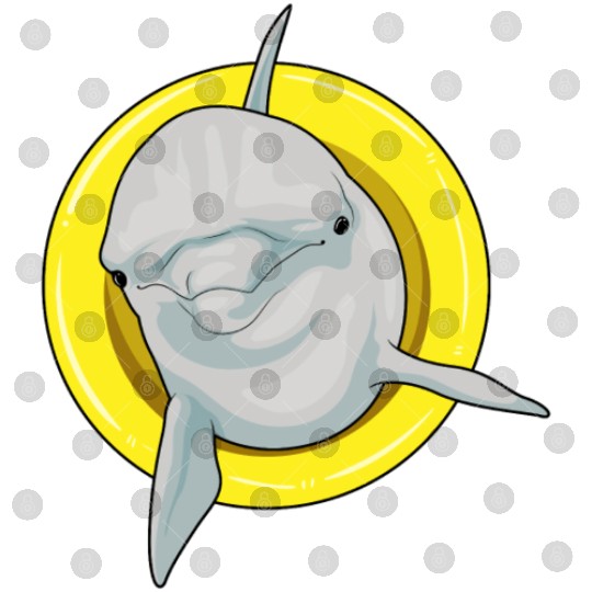 Dolphin Swimming Lifebuoy Digital Files