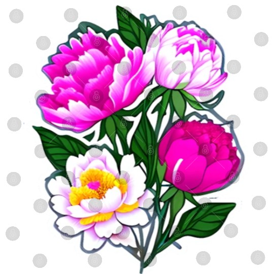 Peony Flower Art Digital Files