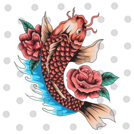 Koi Fish and Roses Digital Files