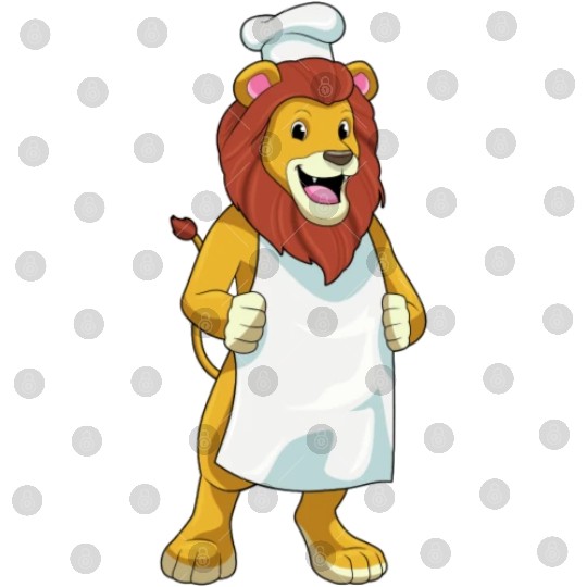 Lion As Cook With Chef Hat Cooking Apron Digital Files