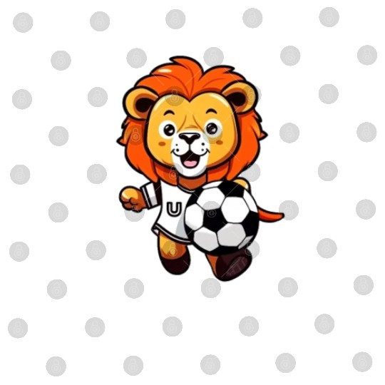 Cute Soccer Lion For Kids Football Boys Digital Files