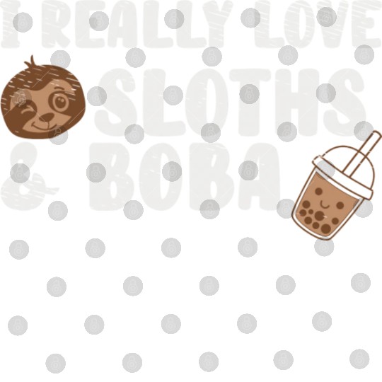 Cute Lazy Sloth Boba Tea Sweet Bubble Tea Digital Files