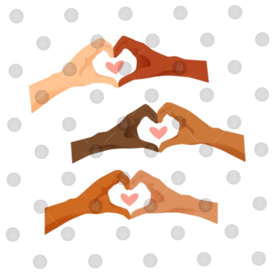 Watercolor Multi Hands Making Hearts Digital Files