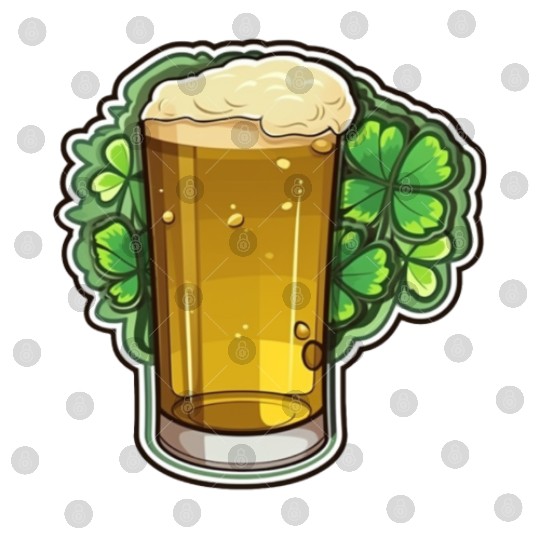Irish Beer with Shamrock Leaf Digital Files