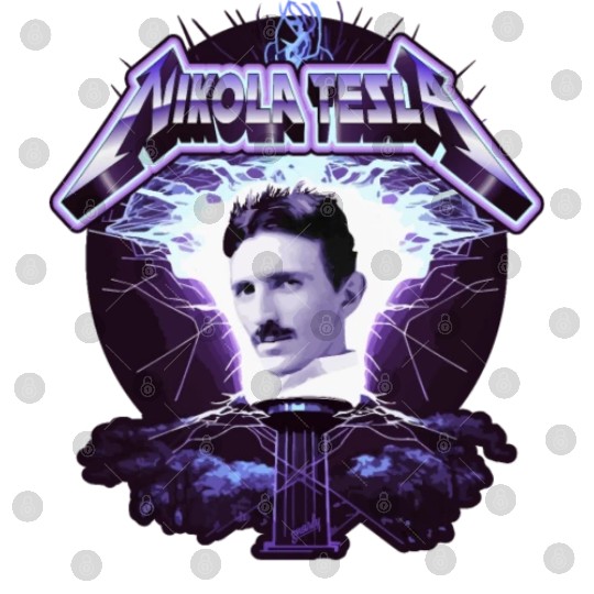 Nikola Tesla Heavy Metal Electricity by gnarly Digital Files