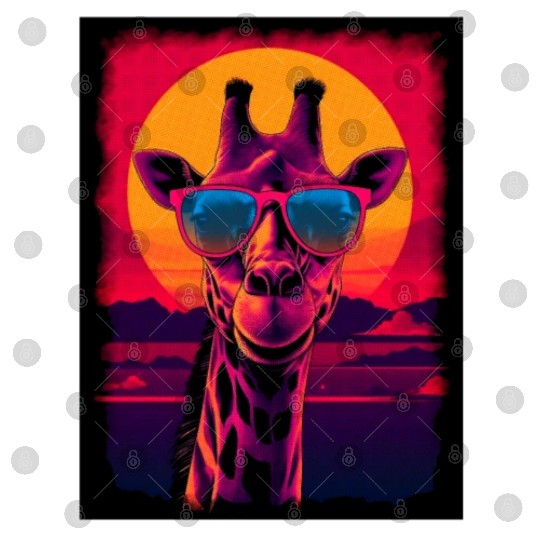 80s Synthwave Giraffe Digital Files