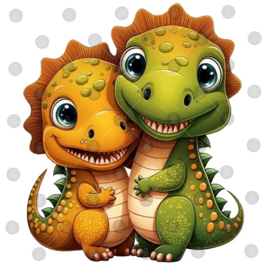 Cute dino dinosaur siblings brothers kids love Digital Files