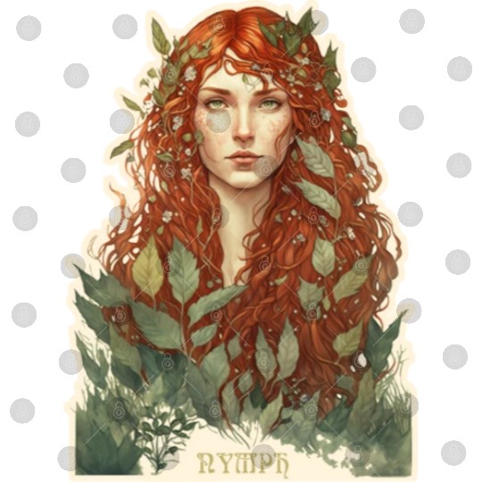 druid red hair spring forest elf nature fairy Digital Files