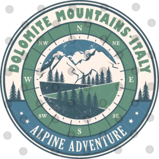 Dolomites Italy Vintage Mountains Hiking Design Digital Files