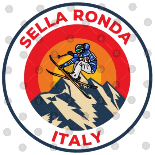 Vintage Cool Skiing in Sella Ronda italy Sunset Digital Files