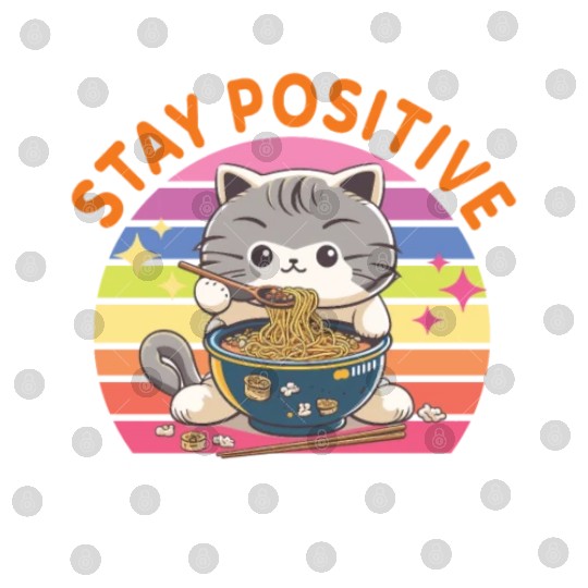Stay positive Eat delicious Japanese Style Digital Files