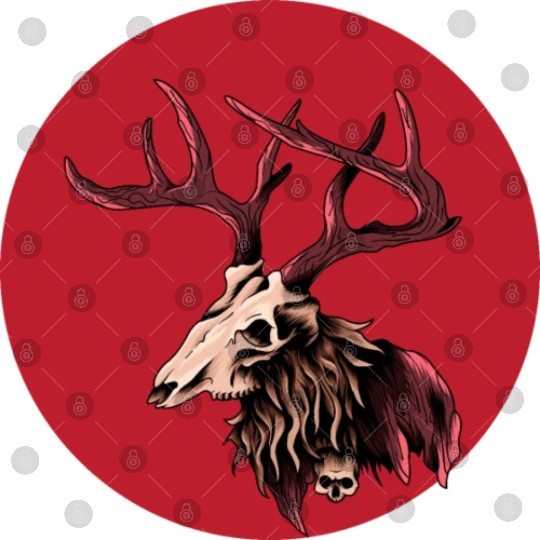 Deer Monster with Moon Illustration 20650292 106 Digital Files