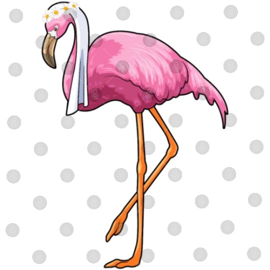 Flamingo As Bride With Veil Digital Files
