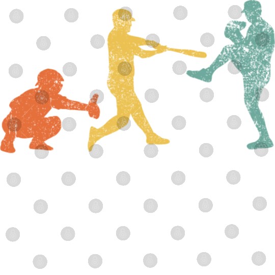 Baseball Catcher Pitcher Batter Vintage Digital Files