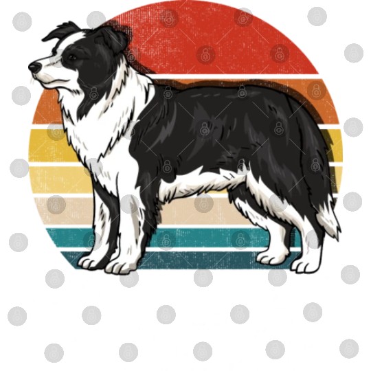 Border Collie Dog Lover Retro Digital Files