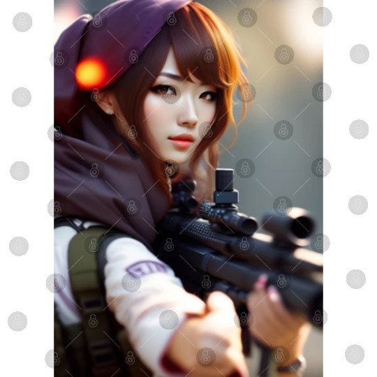 A beautiful girl with a gun Digital Files