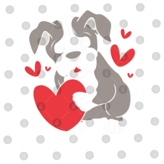Cute Heart Puppy Boston Terrier Dog Digital Files