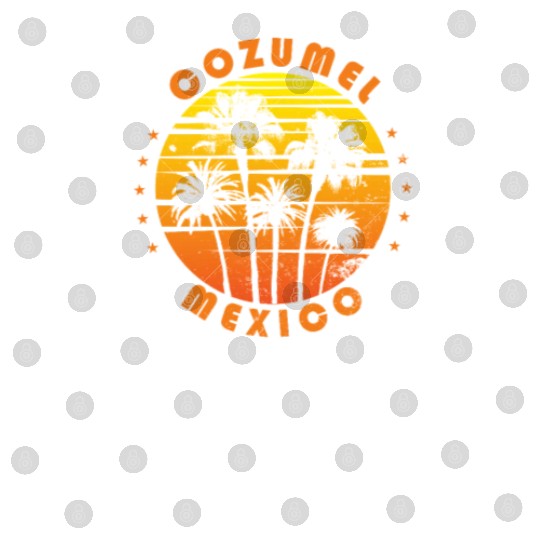 Retro Cozumel Mexico Souvenir Vintage Palm Tree Digital Files