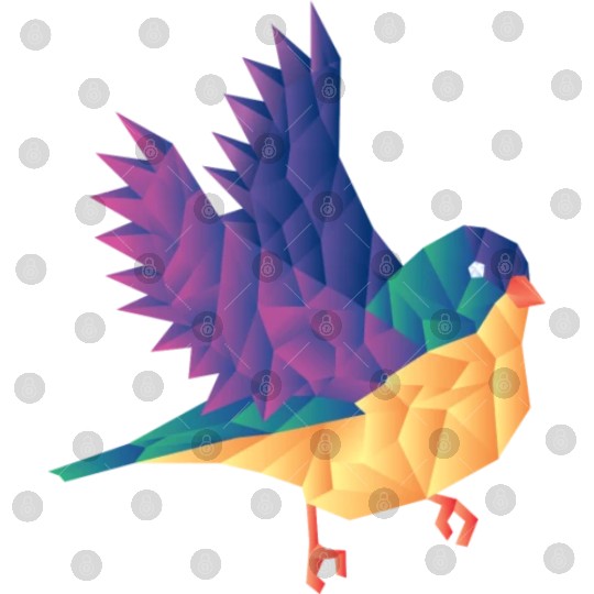 Polygon Shape Multi Colored Bird Pattern Nature Digital Files