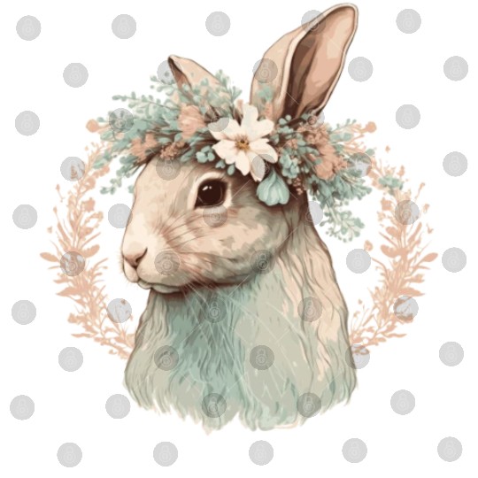 Flower Crown Bunny Rabbit Floral Farm Animal Pet Digital Files