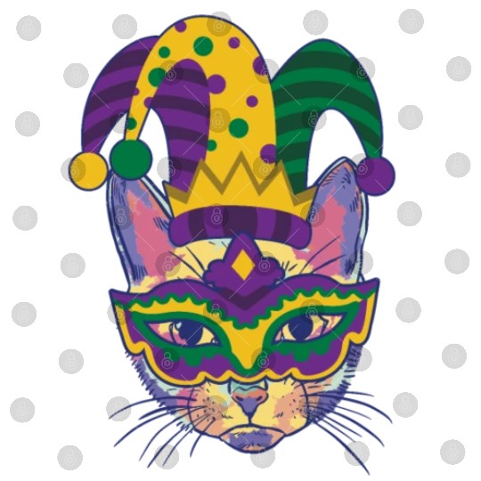 Mardi Gras Cat Cosplayer Jester Mask Costume Digital Files