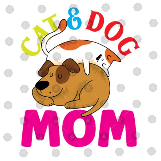 Cat And Dog Mom Girl Cats Dogs Lover Digital Files
