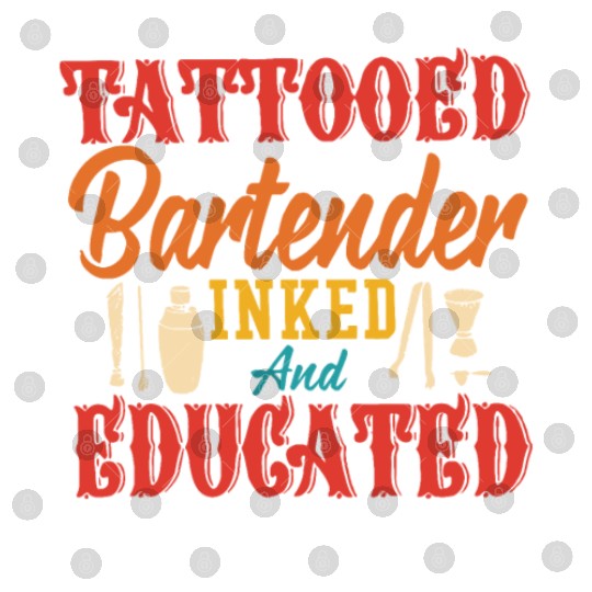 tattooed bartender inked and educated Digital Files