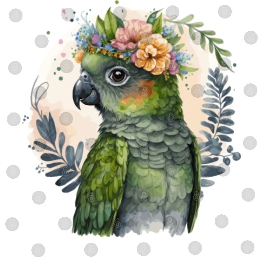 Cute Conure Parrot Bird Flower Crown Pet Birds Digital Files