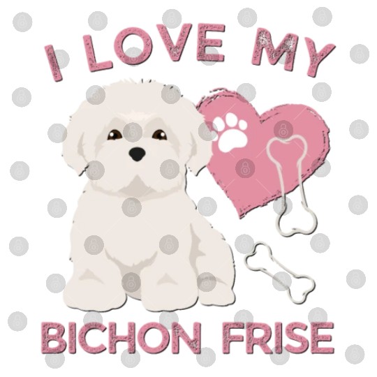 Cute puppy Bichon Frise Valentines Dog lover dogs Digital Files
