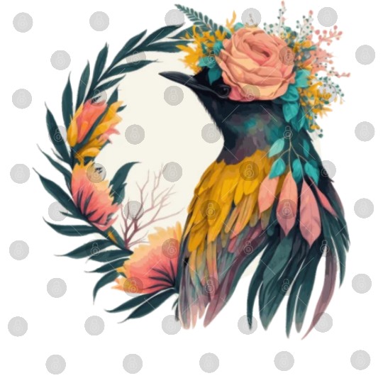 Cute Bird Of Paradise Bird Flower Crown Pet Birds Digital Files