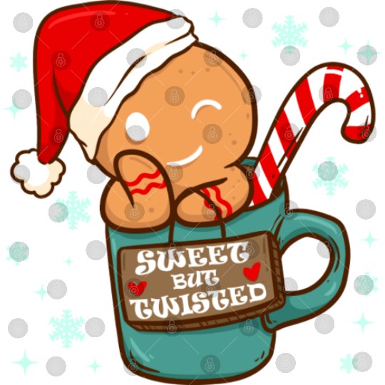 Sweet But Twisted Christmas Candy Cane Gingerbread Digital Files