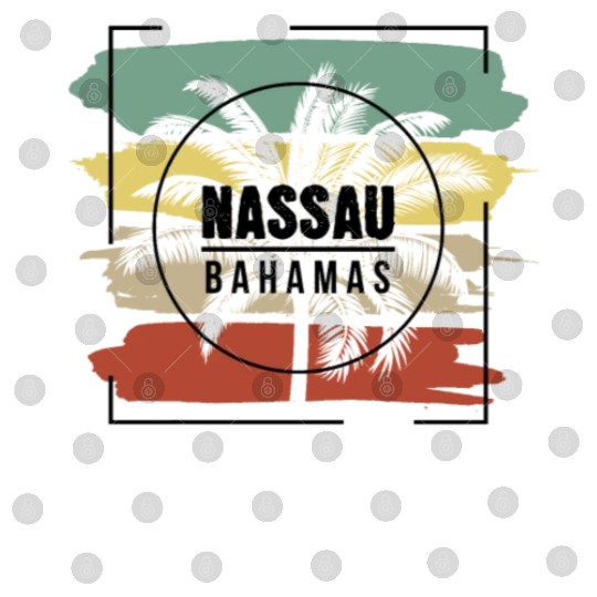 Nassau Bahamas Palm Tree Retro Artistic Digital Files