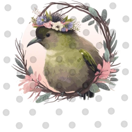 Tropical Kiwi Bird Flower Crown Floral Exotic Bird Digital Files