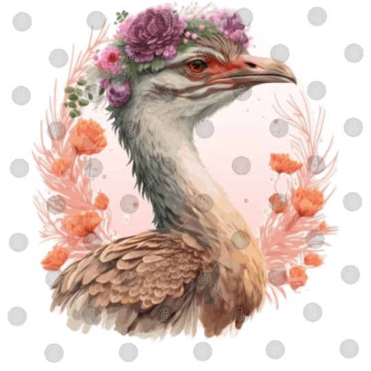 Cute Bustard Bird Watching Flower Crown Floral Bir Digital Files
