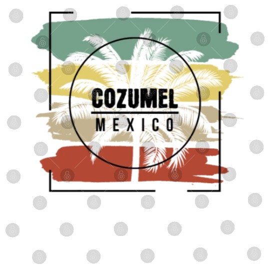 Cozumel Mexico Palm Tree Retro Artistic Digital Files