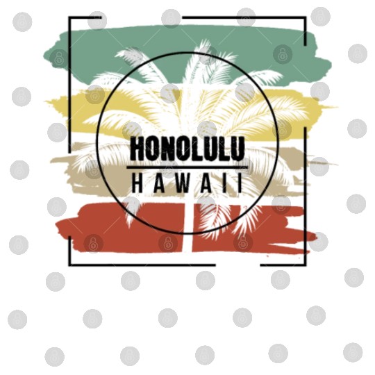 Honolulu Hawaii Palm Tree Retro Artistic Digital Files
