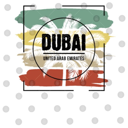 Dubai United Arab Emirates Palm Tree Retro Digital Files