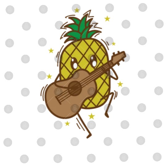 Pineapple plays Guitar tropical sweet Fruit Digital Files