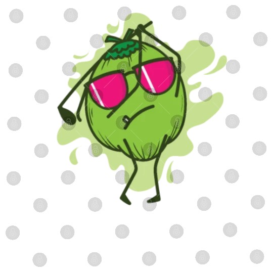 Coconut playing Golf Fruit Palm Digital Files